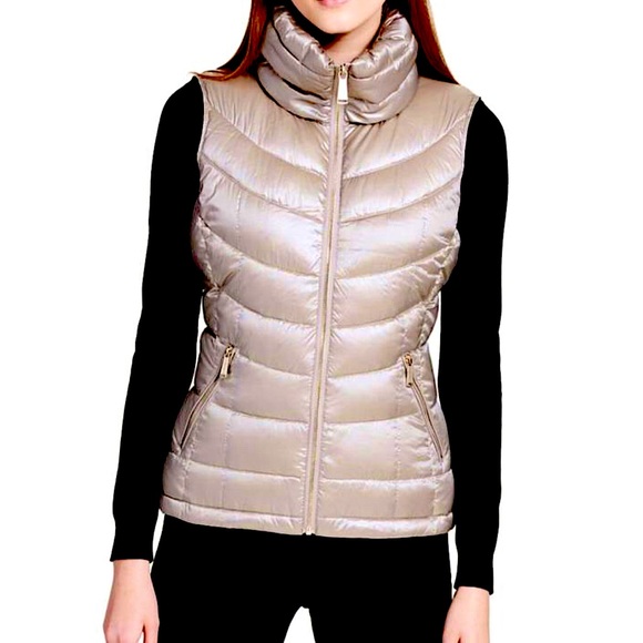 Calvin Klein Jackets & Blazers - Calvin Klein Metallic Puffer Vest Shine Thistle Rose/Mauve Size M